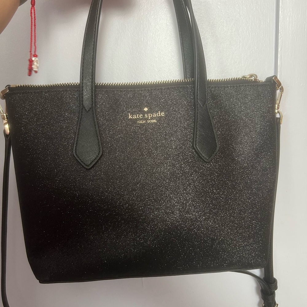 Kate Spade NY Small Joeley Satchel Crossbody Strap Black Glitter